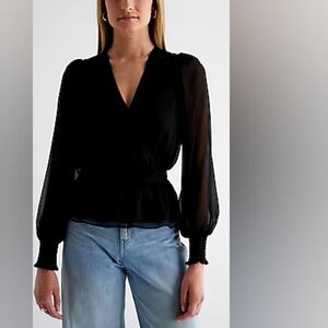 Express Chiffon Peplum Elegant  Top NWT Size Small